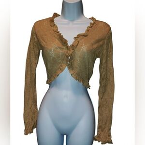 Chic Ruffled Crop Top in Tan